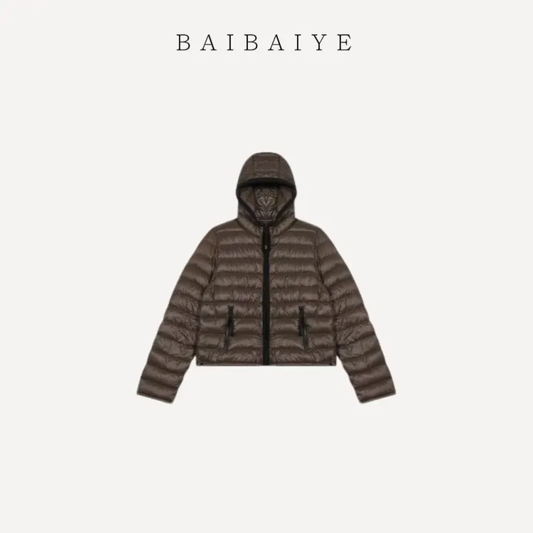 miu风时尚通勤连帽鹅绒羽绒夹克【BAIBAIYE】Z25FA327