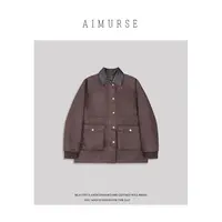 AIMURSE【秋冬古典】小众设计师 秋冬宽松工装百搭休闲棉衣 AM7087
