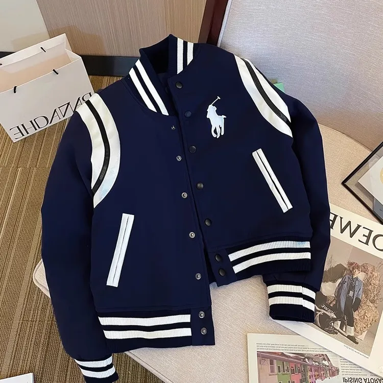 韩版学院风撞色拼接毛呢棒球服外套男女春秋潮牌气质百搭夹克上衣