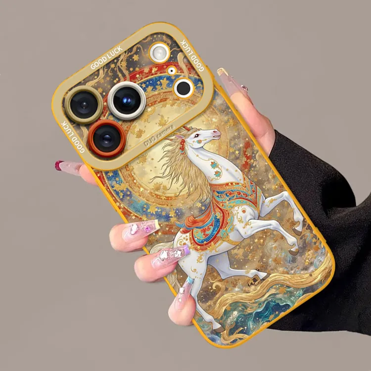 敦煌云纹马适用苹果17promax手机壳iphone16pro国风15pro全包防摔