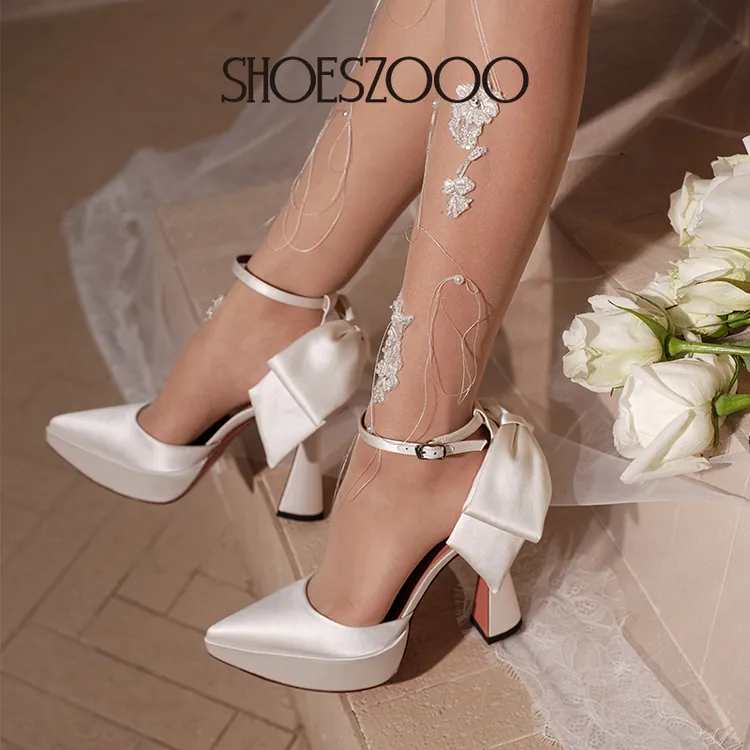 「赵露思同款」SHOESZOOO高跟鞋女春夏厚底防水台新娘鞋主婚纱鞋
