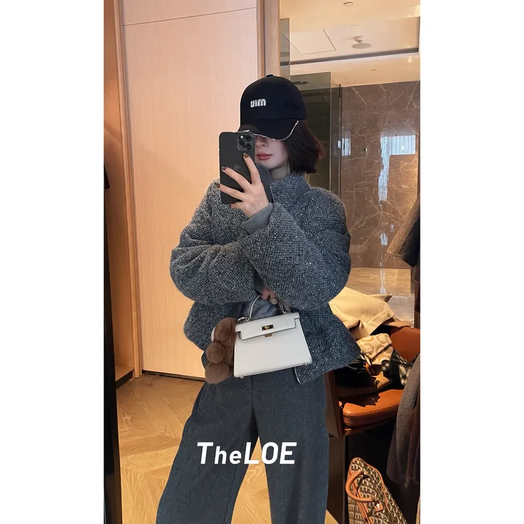 TheLOE/【亮片羊毛90白鹅绒服】简约时尚立领鹅绒服#09.29Y-G6505