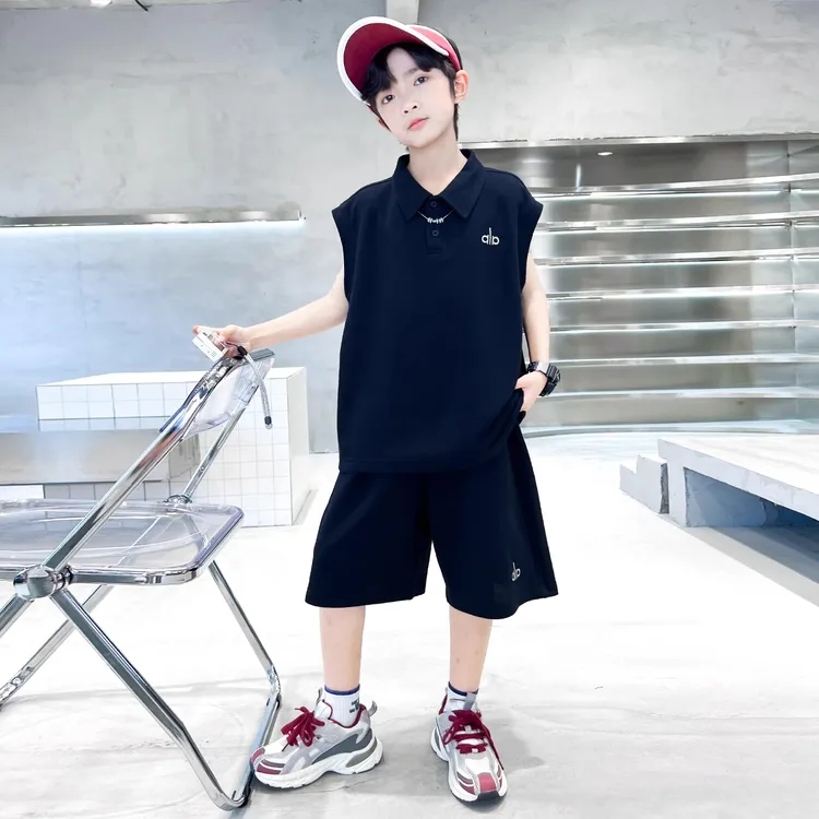 男童夏装背心套装2025新款夏季中大童儿童男孩夏款无袖运动衣服潮