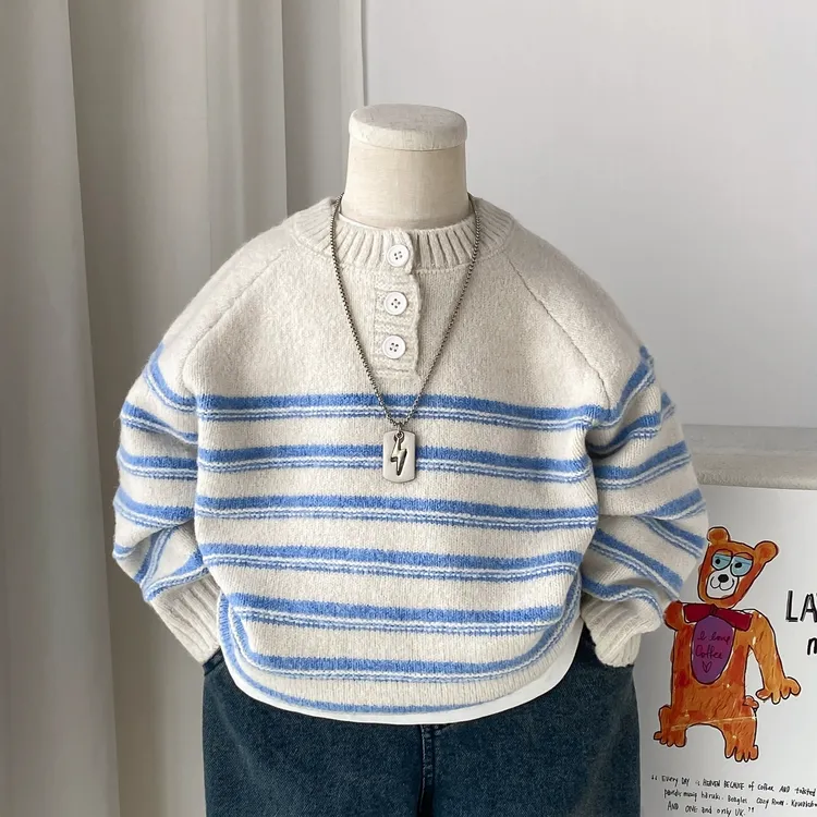 男童毛衣秋冬装2025新款儿童套头针织衫韩系百搭男孩宝宝毛线衣潮