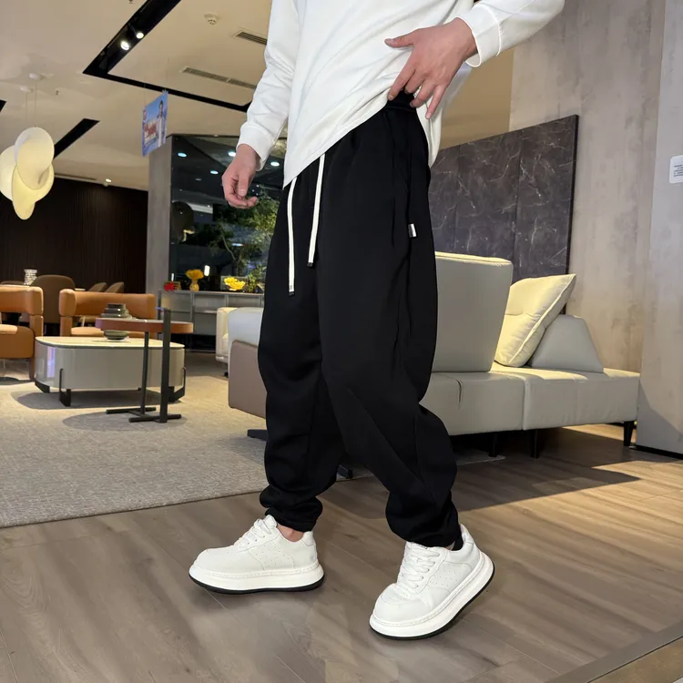 秋冬款休闲男士裤子男款爆款2025新款轻奢痞帅弯刀男生运动卫裤