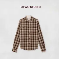 小敏「苏格兰格」1oo棉格纹复古百搭显瘦翻领长袖衬衫UTAC1020