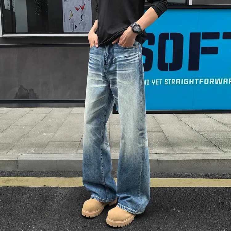 2025秋季新款外景美式水洗冰蓝牛仔裤宽松直筒裤子-525943-特40