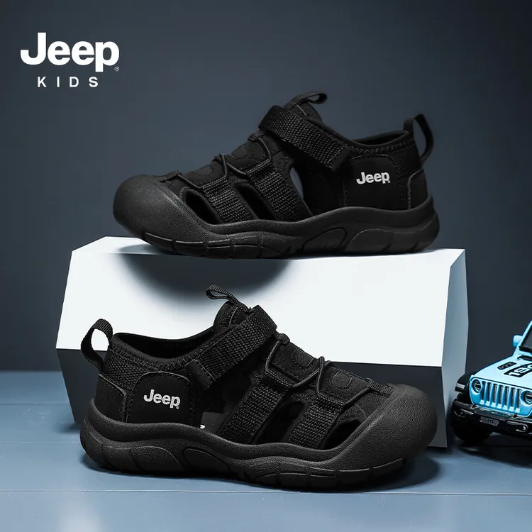 jeep儿童包头凉鞋户外女童防滑沙滩鞋2025夏季新款男童透气溯溪鞋