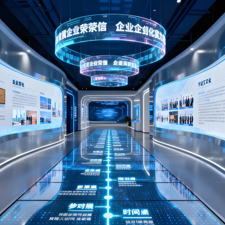 现代化科技企业文化科技展厅展馆设计及效果图、平面图、施工图制作