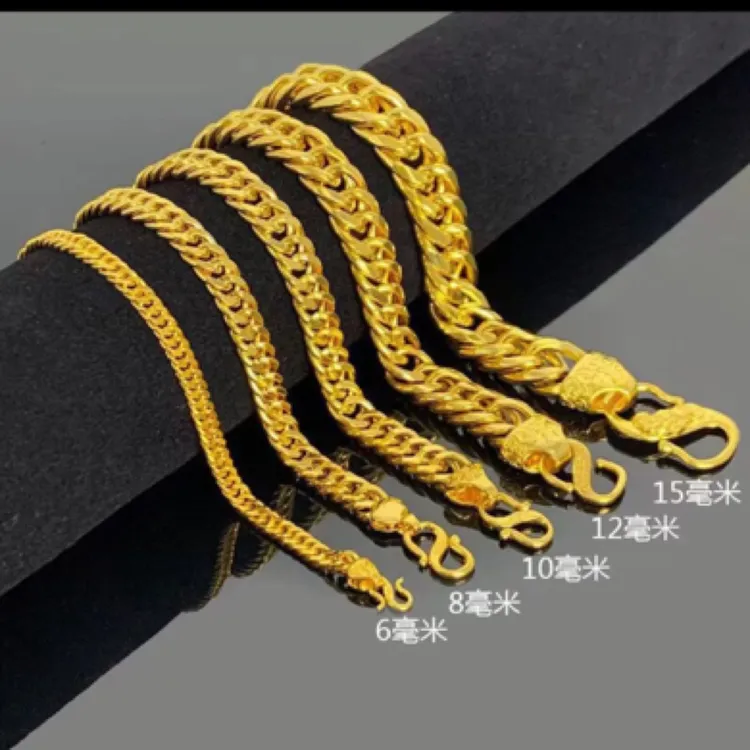 铜合金手链 铜合金老板手链马编手链男男女通戴时尚复古潮流素链