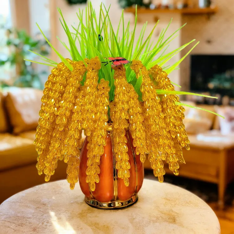 金色水晶稻穗高档手工DIY材料包适合编织节庆客厅送礼