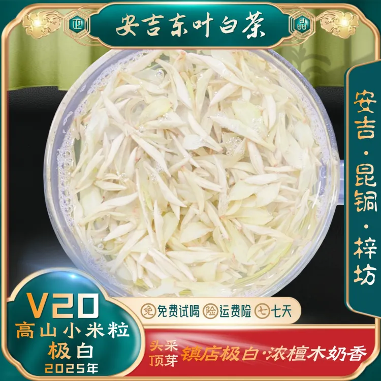 【高山米芽极白V20】2025新茶特级正宗安吉白茶昆铜梓坊浓檀木奶香