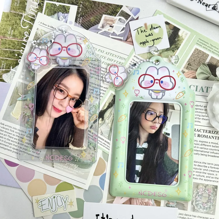 小兔老师卡套pvc追星周边3寸小卡拍立得爱豆收纳校园饭卡挂件