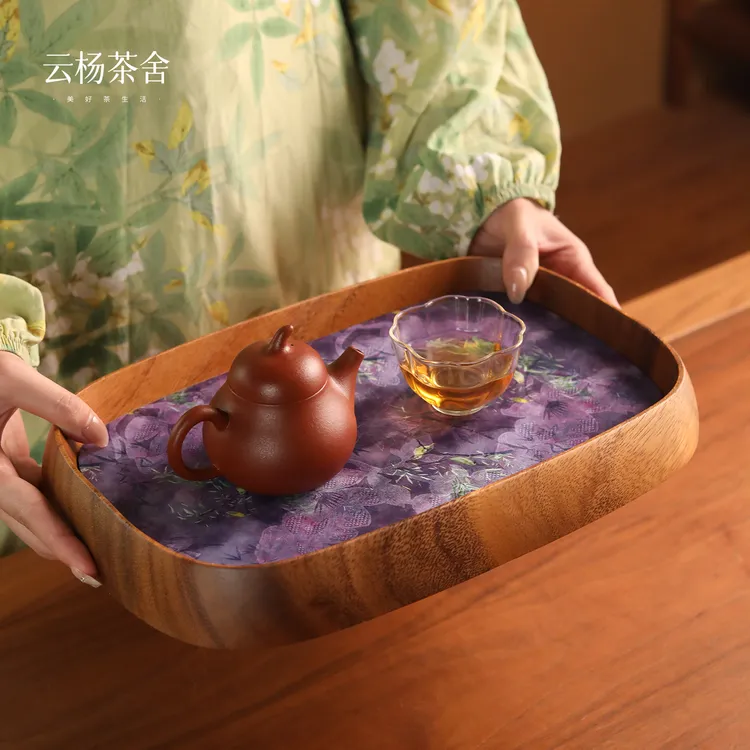 云杨茶舍实木茶盘干泡台一人家用小型胡桃木茶台新款 33-22-4cm