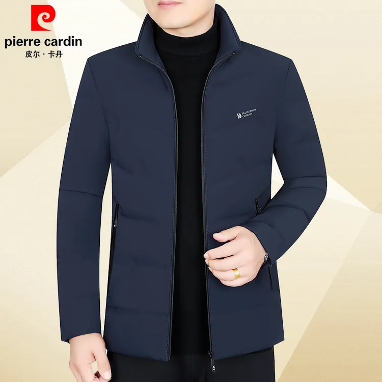 皮尔卡丹羽絨服男中年冬季新款加厚保暖上衣轻薄短款爸爸冬装外套