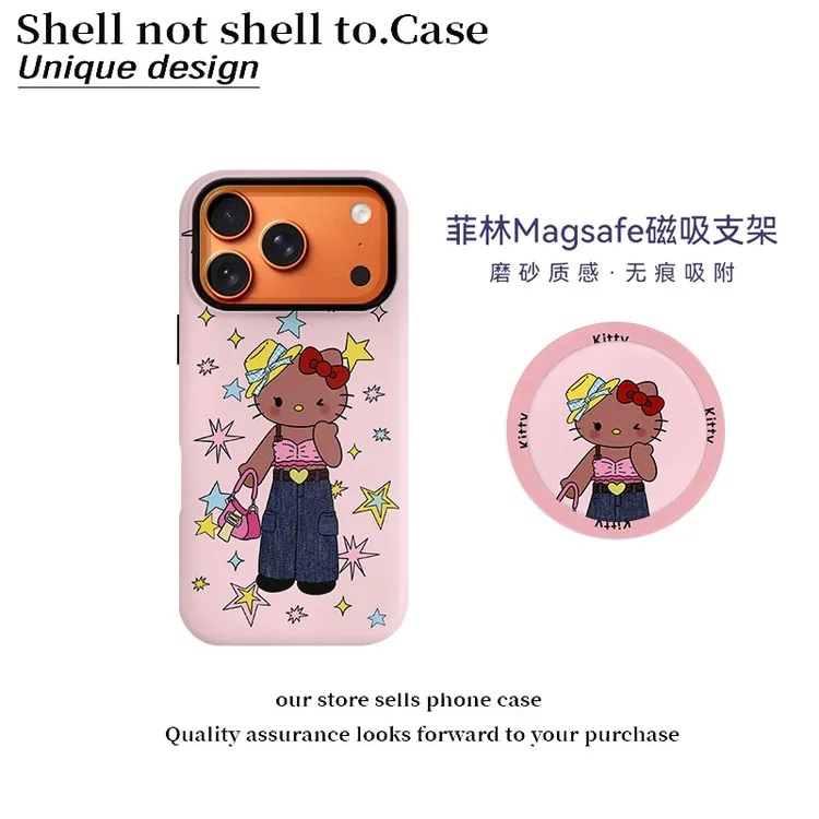 美少女kt猫磁吸菲林二合一手机壳通用苹果17pro华为80小米17vivo