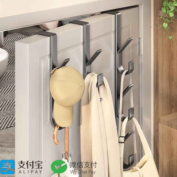 门后挂钩竖排免打孔柜门挂衣钩门上挂包置物架包包帽子收纳神器
