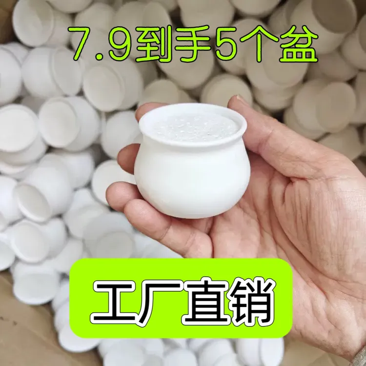 工厂直销～车载小盆栽小花盆小白盆送车载无痕贴送泡沫球