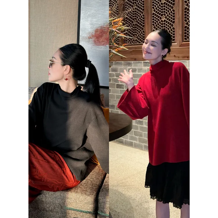 紫紫 丝毛飘带上衣 新经典春秋冬毛衣上衣ZD08SMHJ142