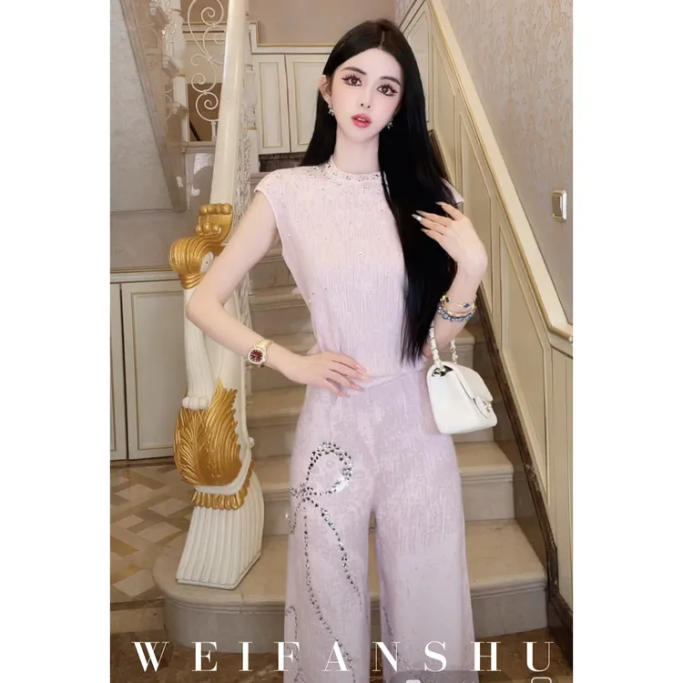 WEIFANSHU/魏凡舒【港女周末】早秋新款气质时尚休闲套装上衣&裤子