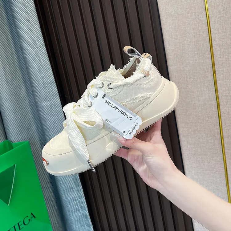 同款帆布鞋2025新款女鞋开口笑厚底乞丐板鞋百搭男女情侣小众潮鞋
