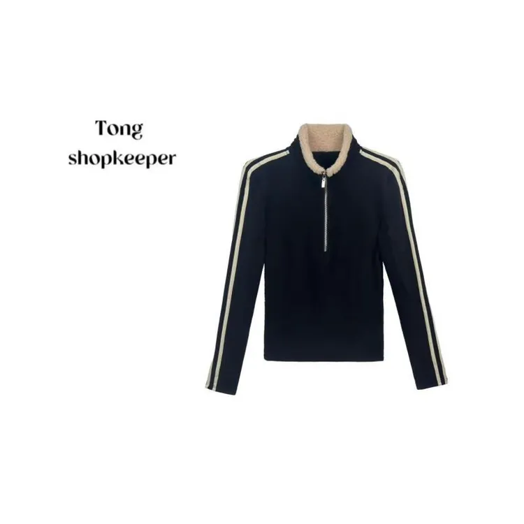 QJ/彤掌柜1682812 秋冬2025厚实秀款条纹定制羔毛立领时尚上衣