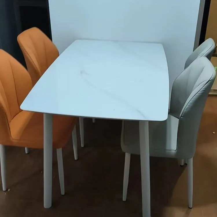 烤漆可折叠餐厅成套家具移动圆型可拆卸