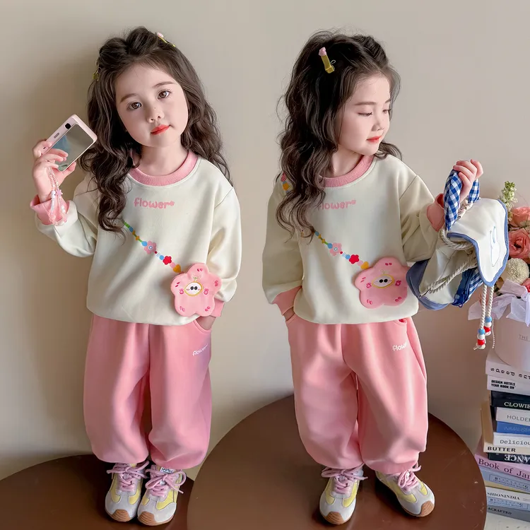女童秋装套装2025新款4-6岁幼儿园潮款小童女宝春秋季洋气两件套