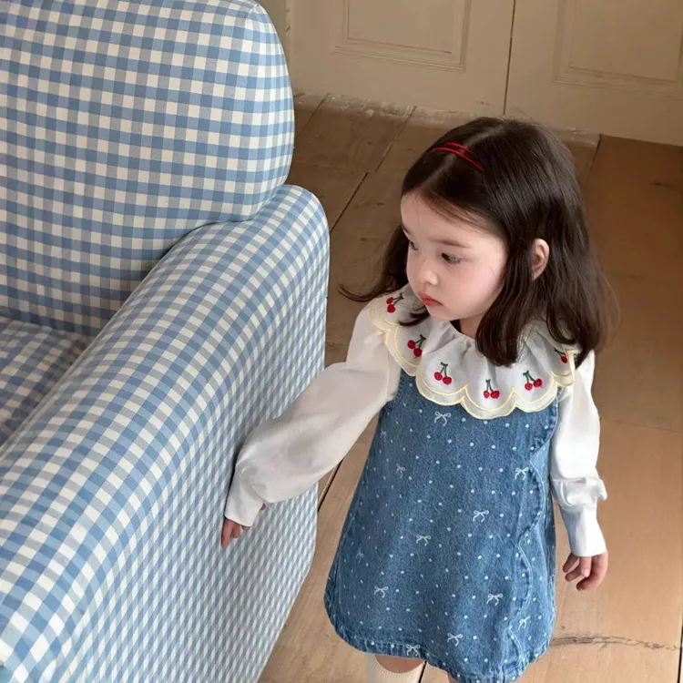 衬衫女童牛仔裙2025春季新品套装女童两件套中小童套装