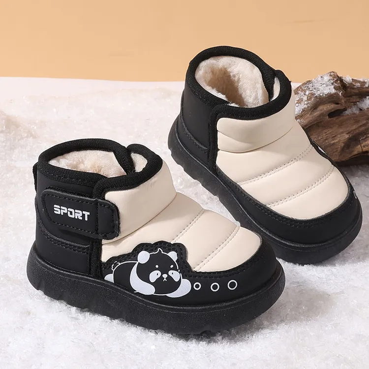 冬季新款儿童雪地靴1到3岁加绒加厚宝宝学步鞋卡通保暖男女童棉鞋