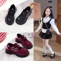 女童黑色皮鞋2025春秋儿童演出鞋舞蹈鞋公主鞋中大童女童校园皮鞋