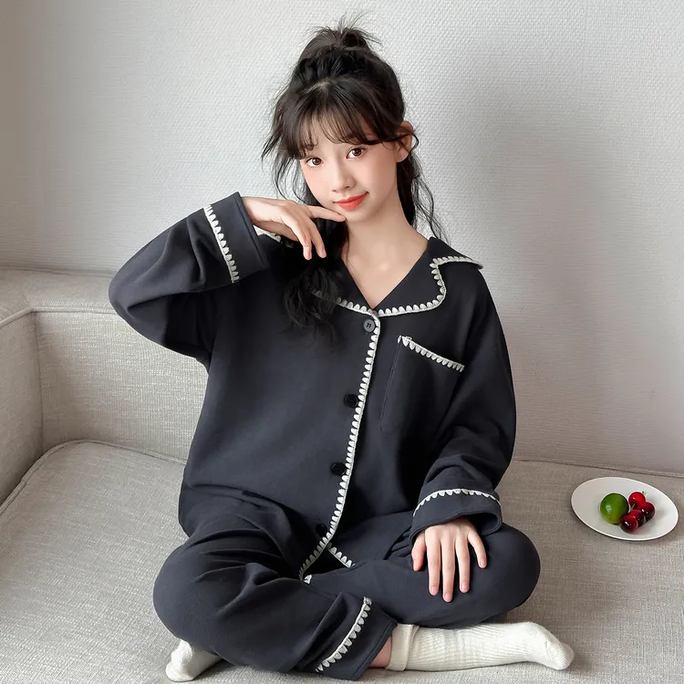 女童德绒睡衣套装秋冬加厚2025新款公主儿童女孩大童家居服可外穿