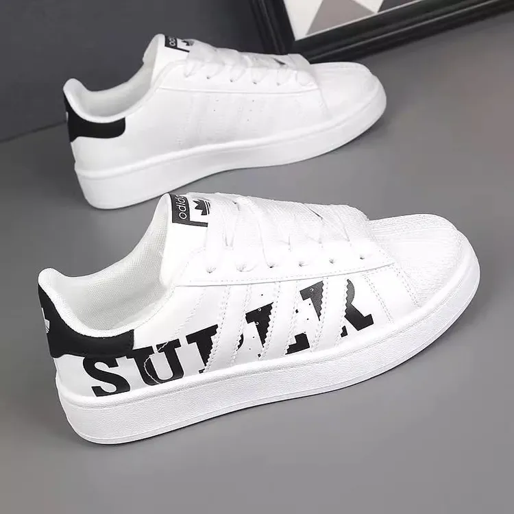 经典黑色贝壳头情侣百搭潮流德训运动休闲板鞋韩版街拍潮流小白鞋