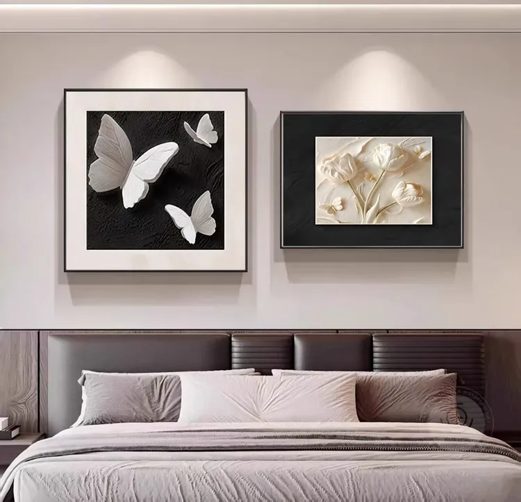 抽象简约画大气玄关高级组合客厅餐厅床头装饰画挂画高级感轻奢