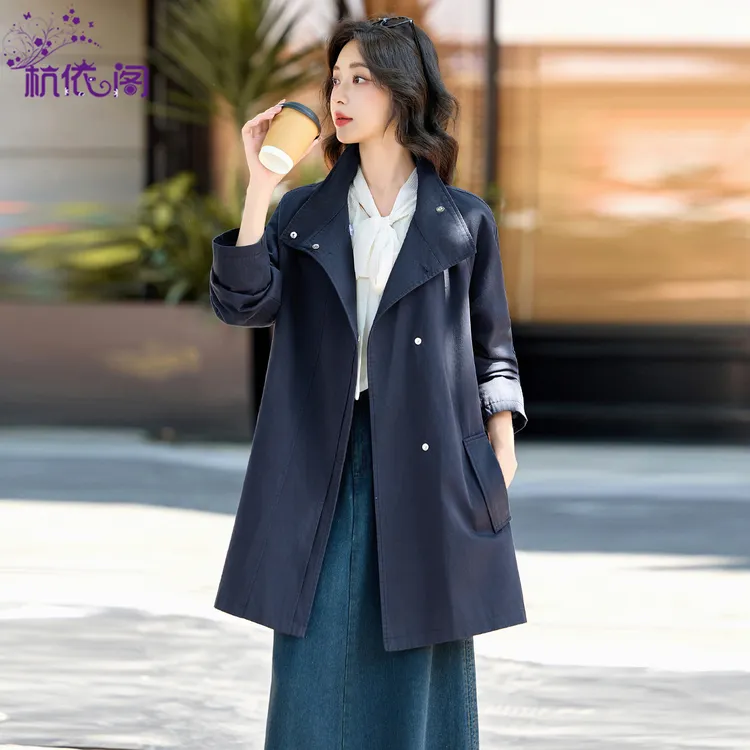 短款立领风衣女2025秋季新款小个子韩版宽松休闲高端气质春秋外套