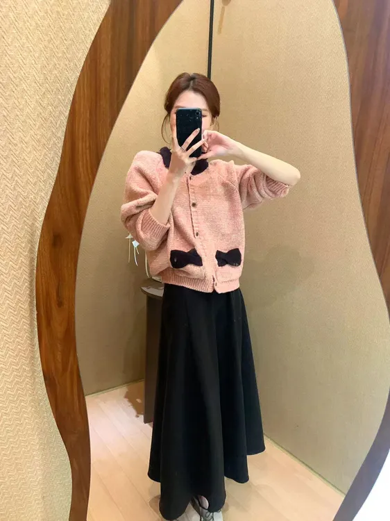 【芝士Cheese】忘忧岛 翻领蝴蝶结长袖百搭韩版秋冬羊毛毛衣外套