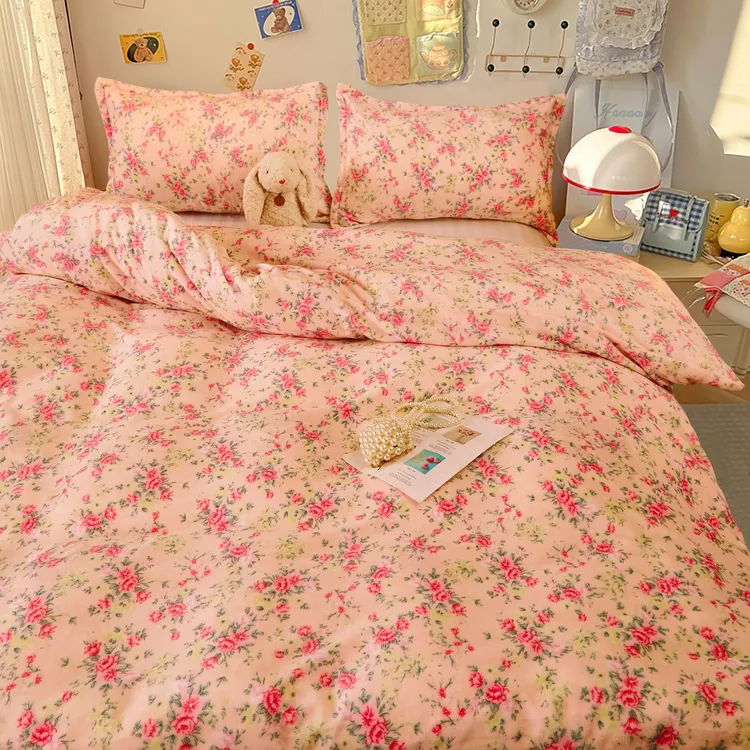 moxy/慕悉冬季床品套件牛奶绒学生宿舍被套双面绒奶绒平面被罩