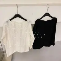 zizi@18975 韩系温柔风镂空波浪纹针织罩衫 9-19