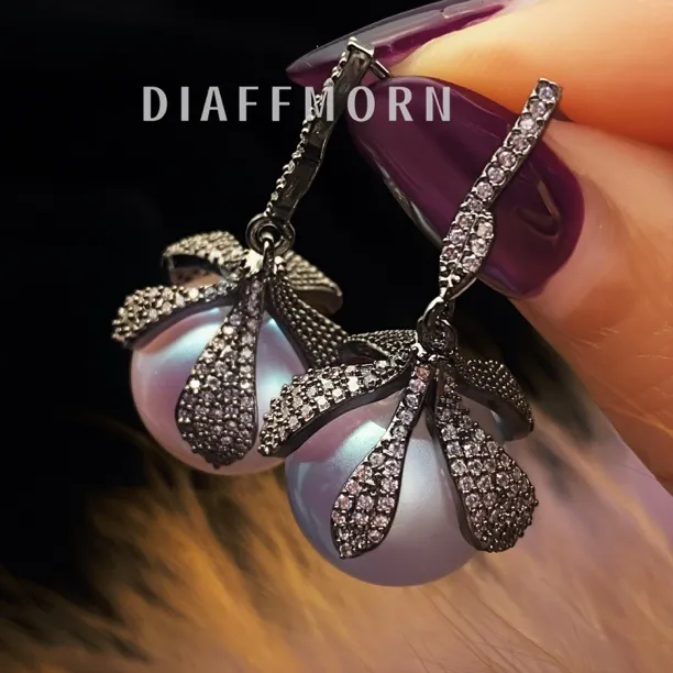 铜合金仿珍珠耳饰 YM《温婉》 复古高级重工花蕾珠珠耳环