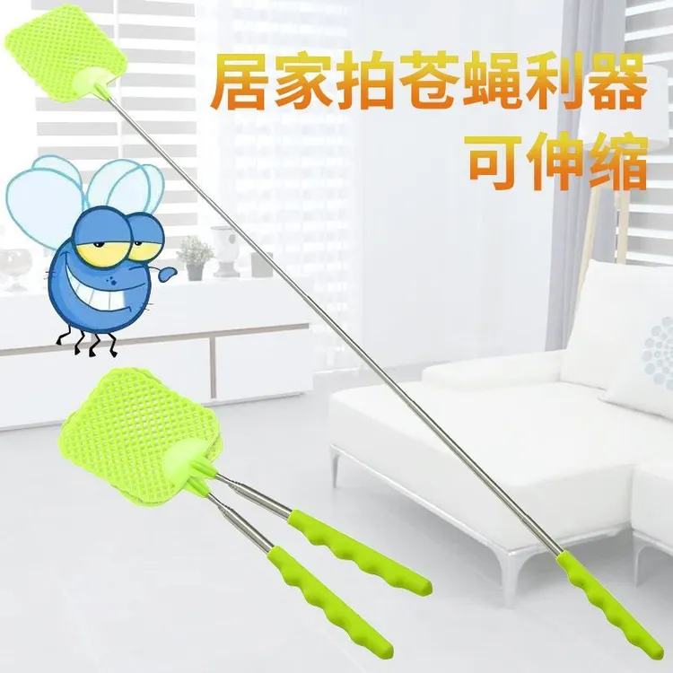 苍蝇拍加长家用蚊子蝇子拍大号加厚伸缩不锈钢不烂耐用拍苍蝇克星