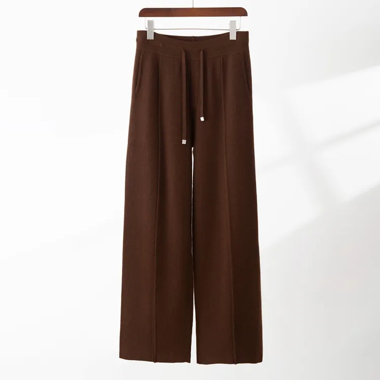 专柜精品】康赛妮18针68支3股纱】高支高密男士纯山羊绒加厚休闲裤