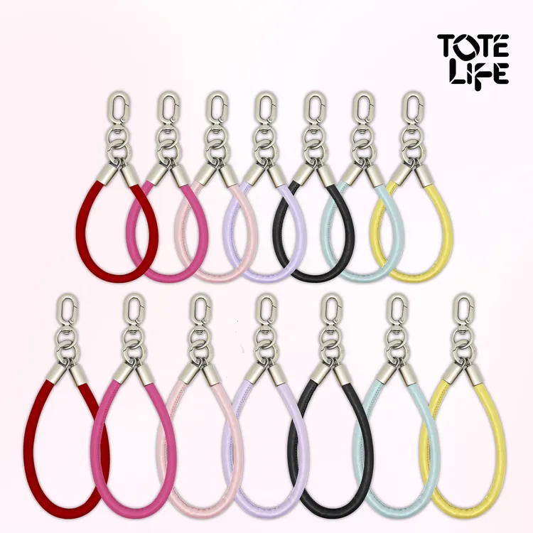 Tote Life原创7mm手腕皮绳手机挂饰女高端手作串珠手腕链挂饰高级
