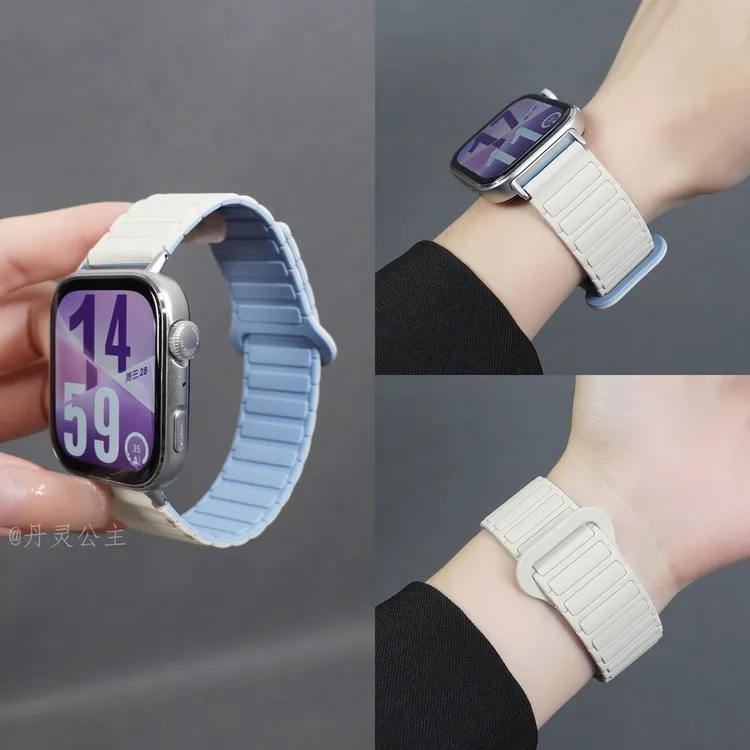 丹灵公主适用华为fit4 手表表带watchfit3 三株磁吸硅胶 FIT2女生