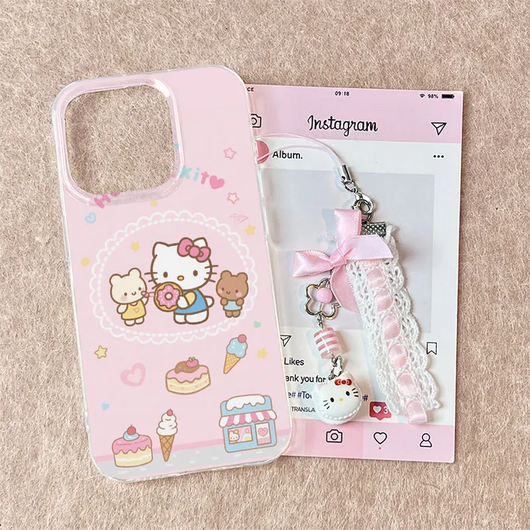 粉KT蛋糕适用苹果13手机壳软iphone16pro/15小米vivo华为oppo套