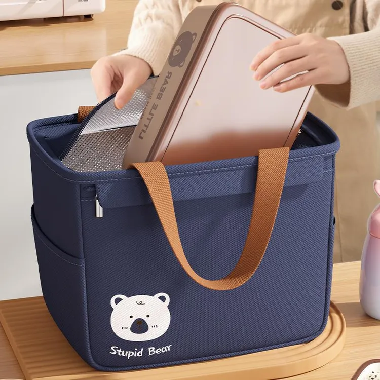 保温饭盒袋便当手提包上班族装餐包冬季防水午餐带饭饭兜加厚铝箔