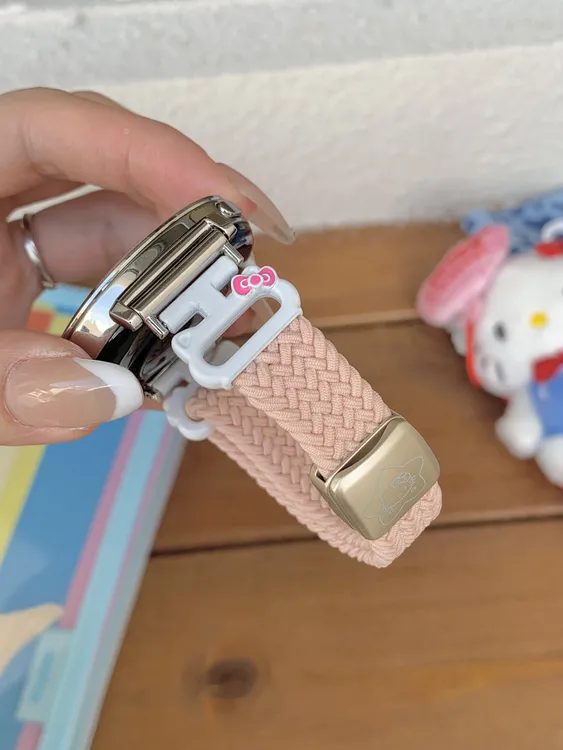 可爱KT金属拼编织表带适用华为GT6/GT5/GT4watch5watch4女gt3gt2