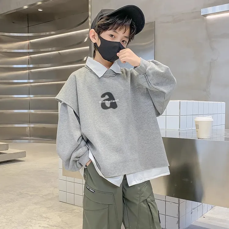 男童春秋款马甲卫衣2025新款儿童休闲上衣男孩舒适打底马甲卫衣潮