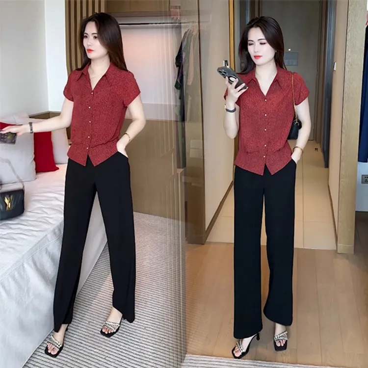 2025夏季短袖新款穿搭衬衫休闲时尚洋气气质显瘦减龄女神上衣151