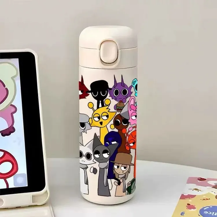 节奏盒子周边卡通高颜值304不锈钢吸管水杯男女学生便携保温杯