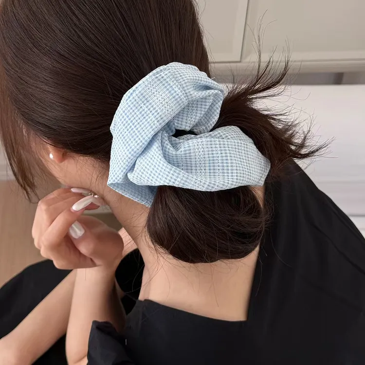 头饰韩版韩式韩版蓝色通用日韩发圈发绳ins发饰女